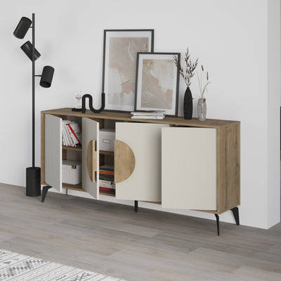 Gora Console Sideboard Display Unit 180Cm – Dark Oak,Sandstone