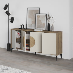 Gora Console Sideboard Display Unit 180Cm – Dark Oak,Sandstone