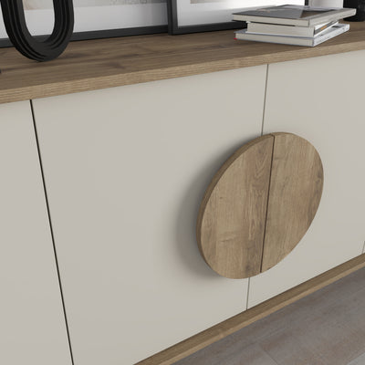 Gora Console Sideboard Display Unit 180Cm – Dark Oak,Sandstone