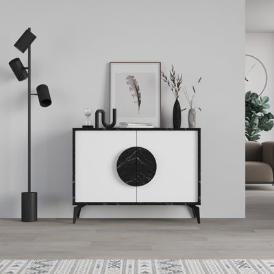 Gora Console Sideboard Display Unit – 110 cm Modern Storage Cabinet in Bendir,White
