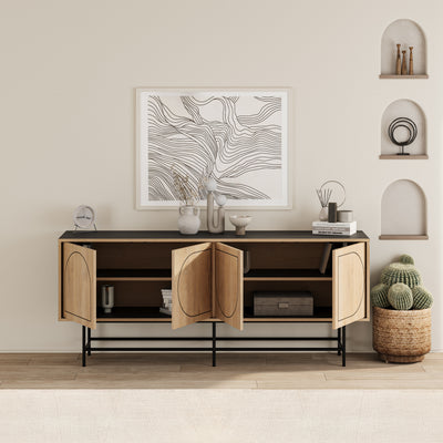 Joji Sideboard Console Unit – open storage view – modern living room or hallway console – Decortie