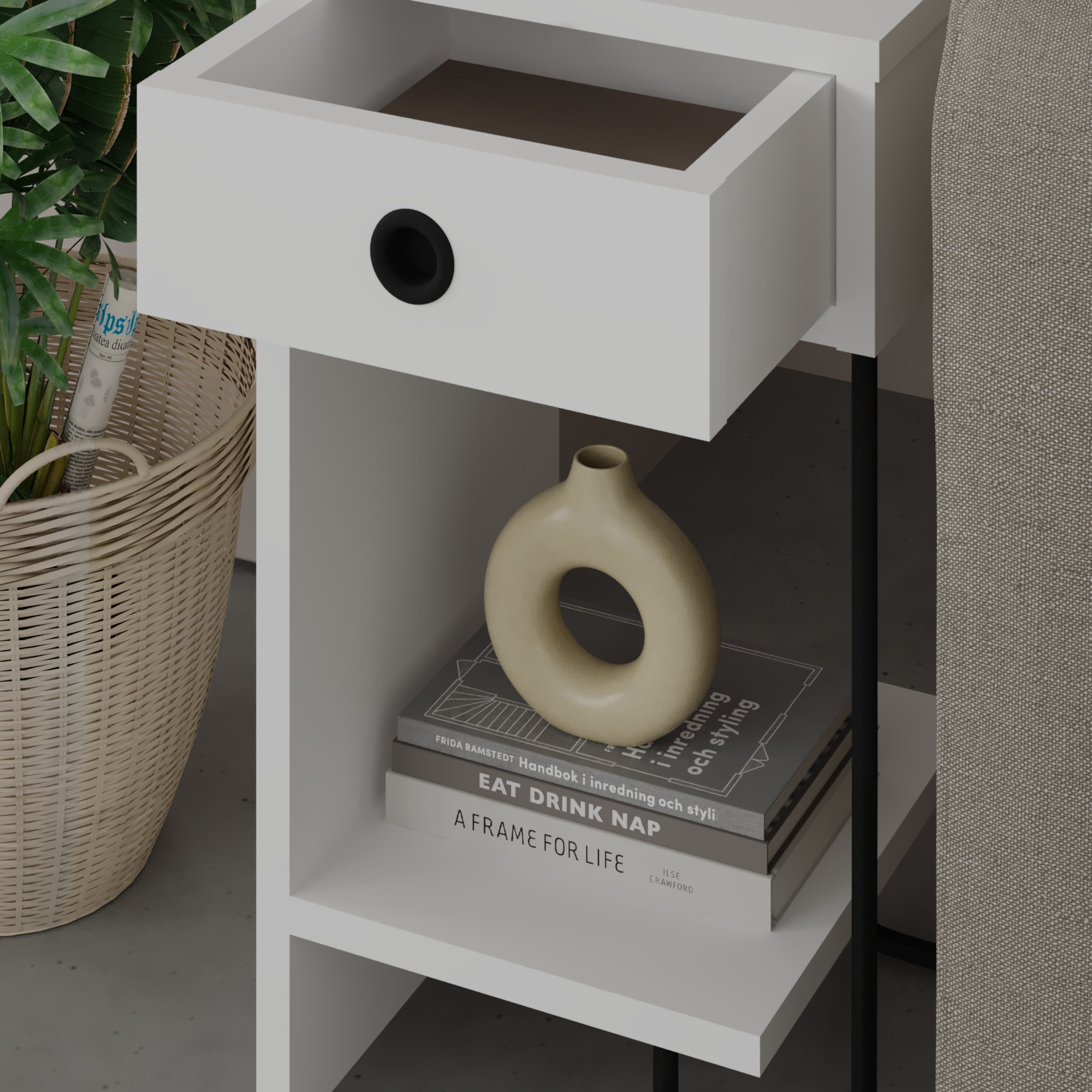 Sirius Modern Bedside Table Left Module Width Bedroom Furniture 32cm