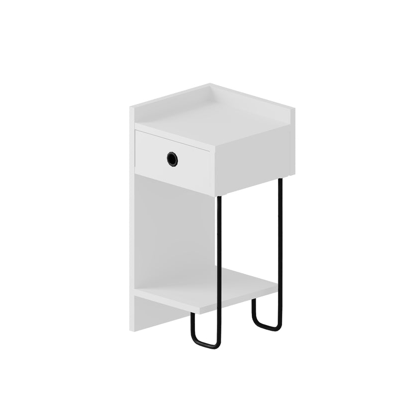 Sirius Bedside Table Left Module 32cm – white background – Decortie