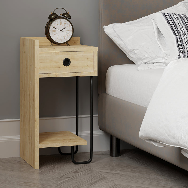 Sirius Bedside Table Left Module 32cm – styled in bedroom – Decortie
