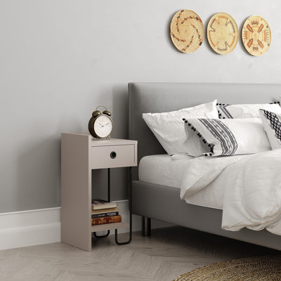 Sirius Bedside Table Left Module 32cm – styled in bedroom – Decortie