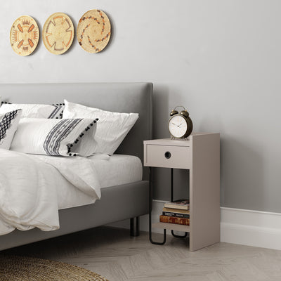 Sirius Bedside Table Right Module 32cm – styled in bedroom – Decortie