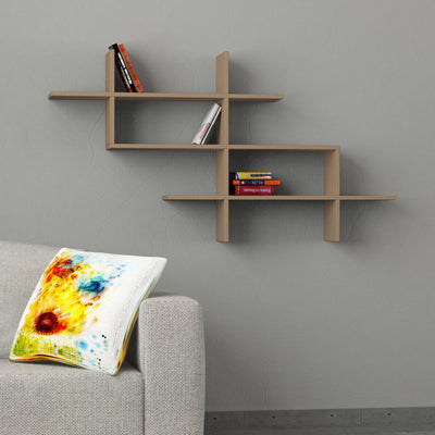 Halic Wall Mounted Modern Bookcase Display Unit W 150cm - Decortie