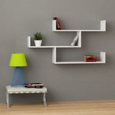 Tibet Wall Mounted Modern Bookcase Display Unit W 119cm - Decortie