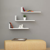 L Shape Modern Floating Shelf Mocha Grey 14cm Short - Decortie