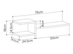 Fork Modern Floating Shelf Set 18.2cm Short – dimensions (cm)