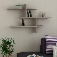 Leo Modern Floating Shelf Tall 80.5cm in Light Mocha