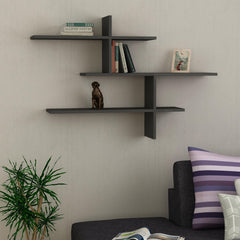 Leo Modern Floating Shelf Tall 80.5cm in Anthracite