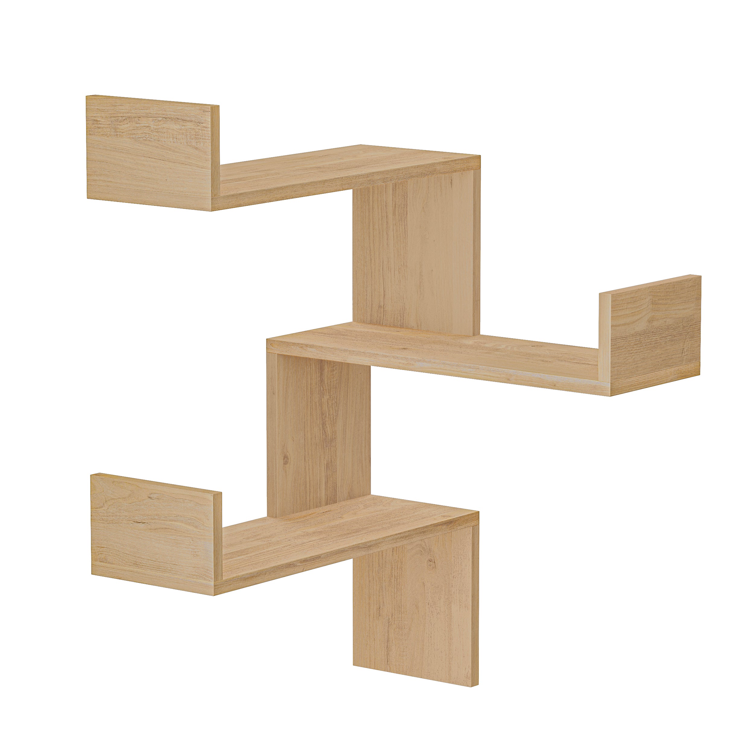 Luksa Corner Wall Mounted Modern Bookcase Display Unit Medium W 60cm - Decortie