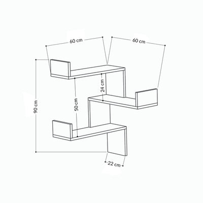 Luksa Corner Bookcase 60cm – Decortie