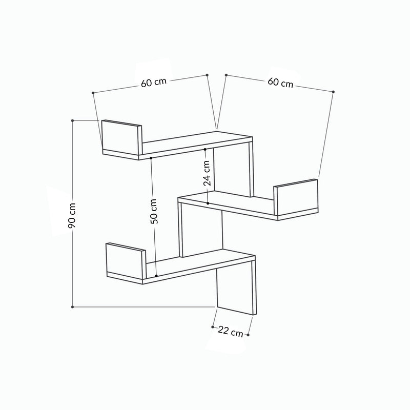 Luksa Corner Bookcase 60cm – Decortie