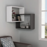 Ring Corner Wall Mounted Modern Bookcase Display Unit W 60cm – Anthracite,White