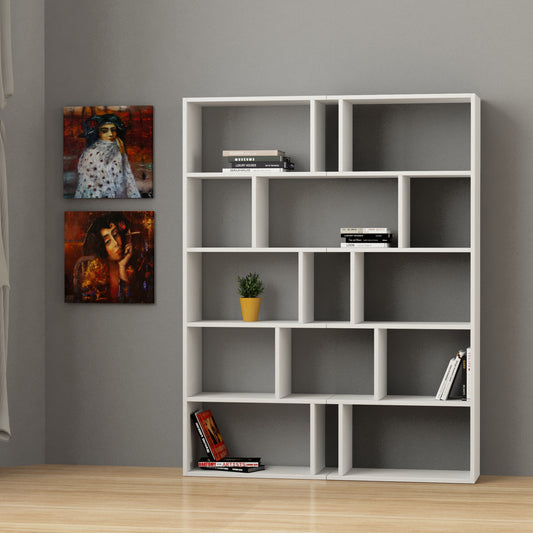 Tapi Modern Bookcase Display Unit Room Separator Set Of 2 Tall 159cm - Decortie