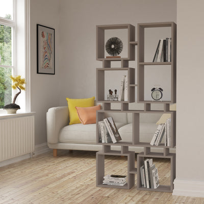 Rail Modern Bookcase Display Unit No.1 Tall 166.5cm in Light Mocha