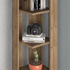 Nati Modern Corner Bookcase Display Unit Tall 161cm – Dark Oak