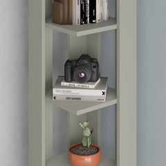 Nati Modern Corner Bookcase Display Unit Tall 161cm – Ash Green