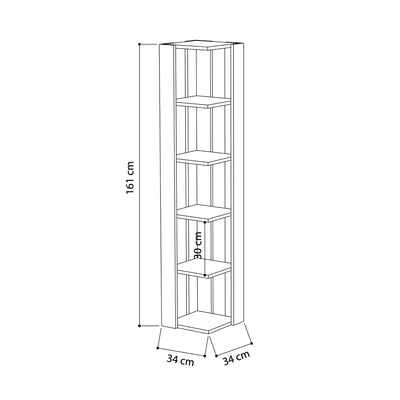 Nati Corner Bookcase 161cm – Decortie