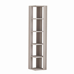 Nati Modern Corner Bookcase Display Unit Tall 161cm – Light Mocha