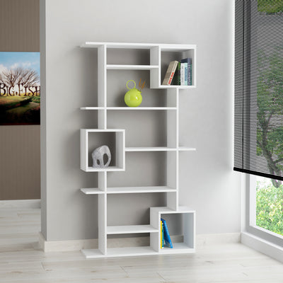 Soto Modern Bookcase Display Unit Tall 173cm in White