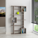 Soto Modern Bookcase Display Unit Tall 173cm in Light Mocha