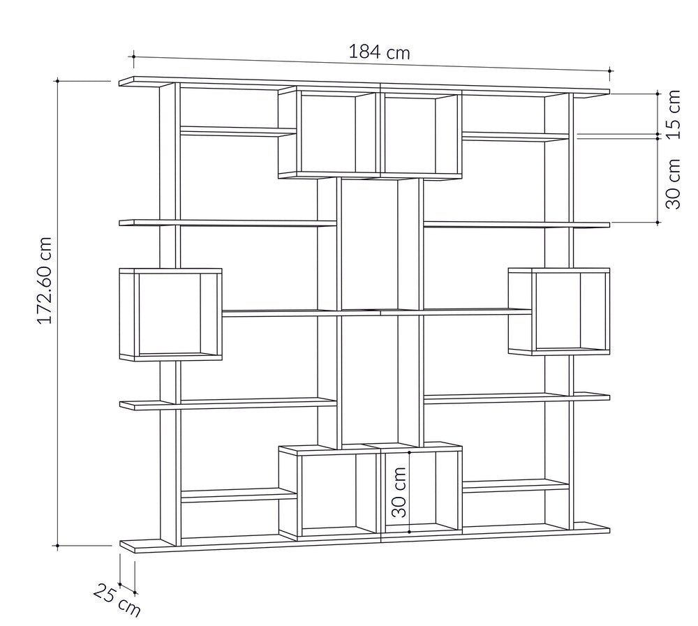 Soto Modern Bookcase Display Unit Tall 173cm - Decortie