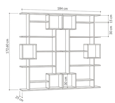 Soto Modern Bookcase Display Unit Tall 173cm - Decortie