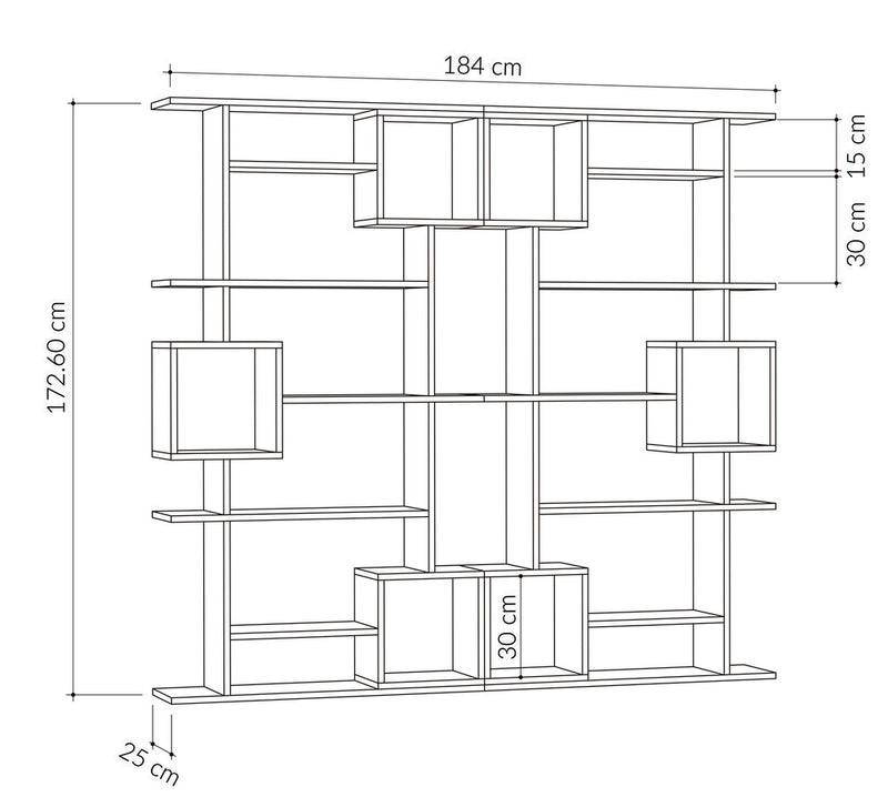 Soto Modern Bookcase Display Unit Tall 173cm - Decortie
