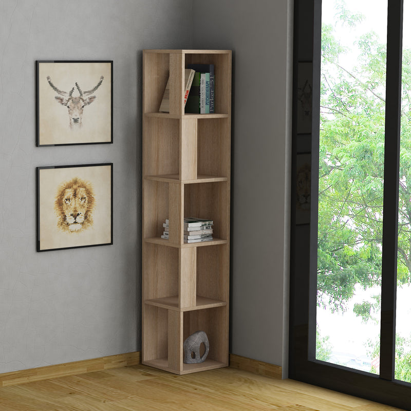 Piano Modern Corner Bookcase Display Unit Tall 158.9cm - Decortie