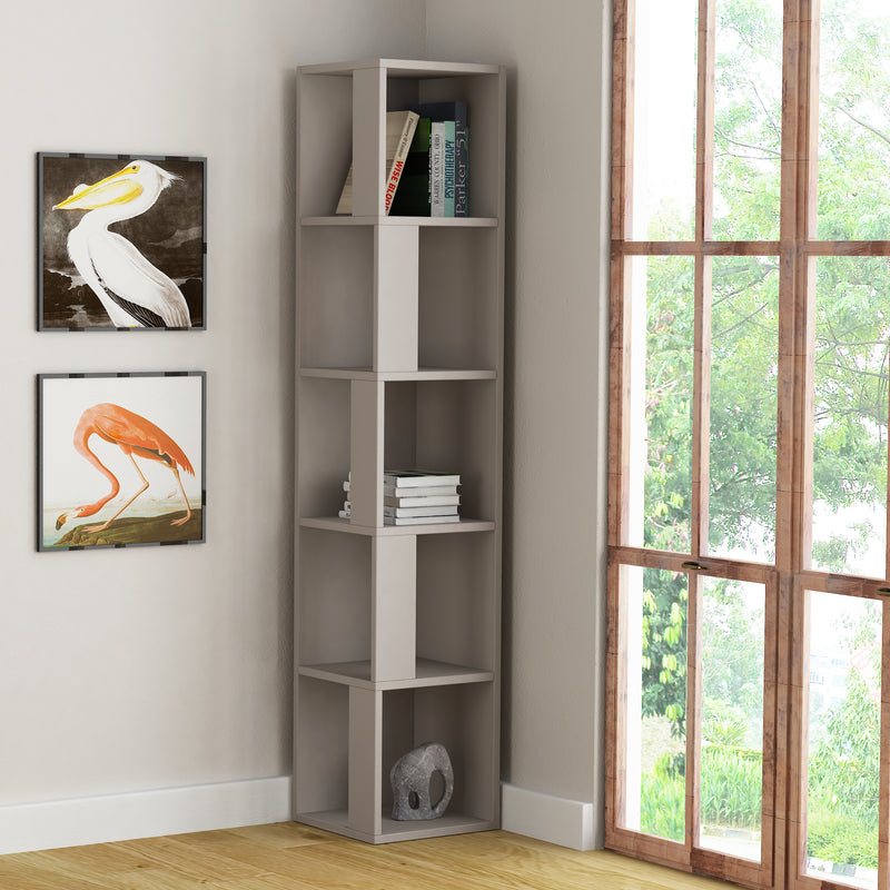 Piano Modern Corner Bookcase Display Unit Tall 158.9cm - Decortie