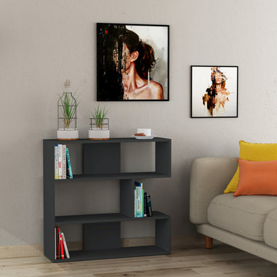 Molly Modern Bookcase Display Unit No.1 Short 89cm in Anthracite