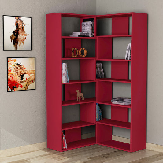 Molly Modern Corner Multipurpose Bookcase Display Unit No.4 Tall 179 cm - Decortie