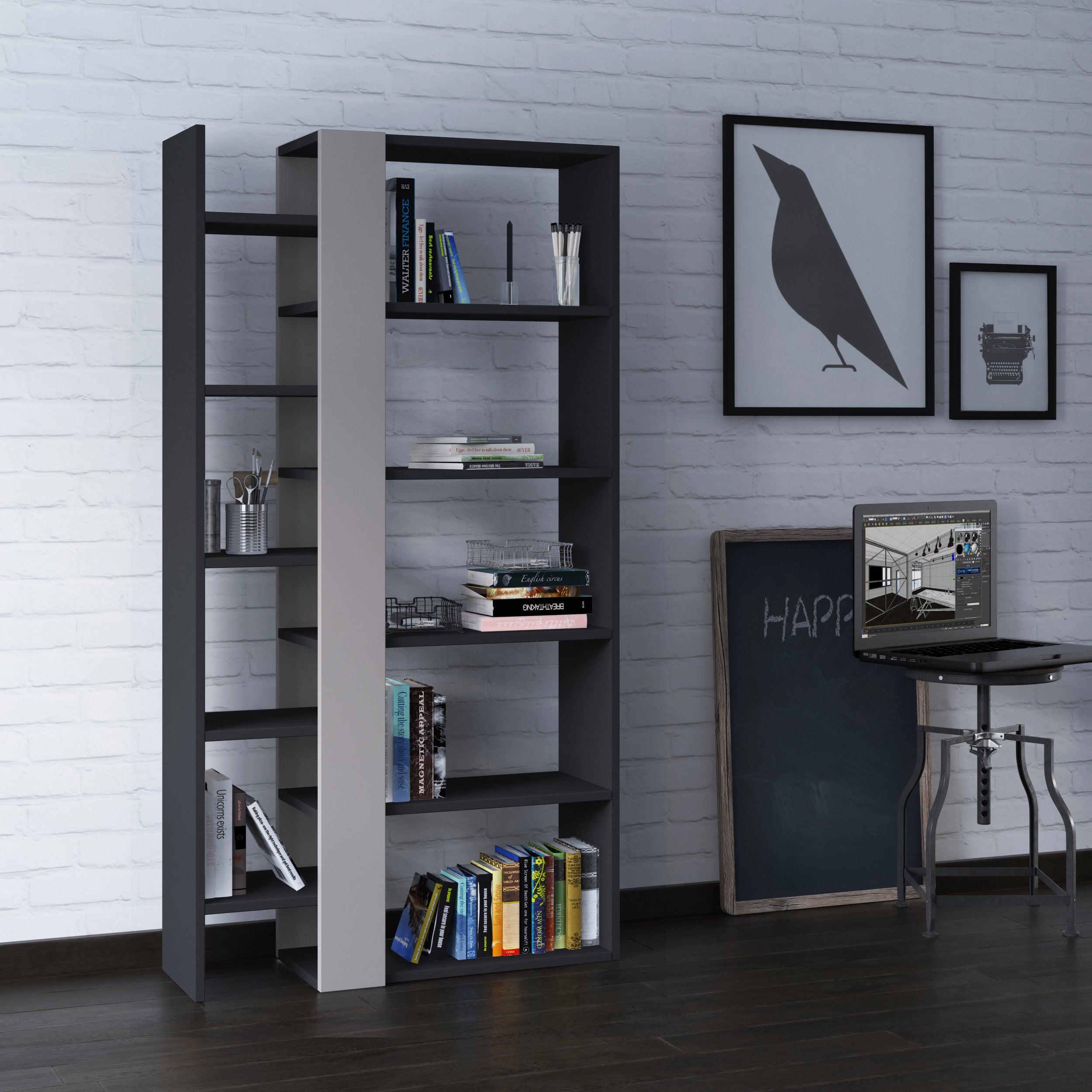 Lift Modern Bookcase Display Unit Tall 150.5cm - Decortie