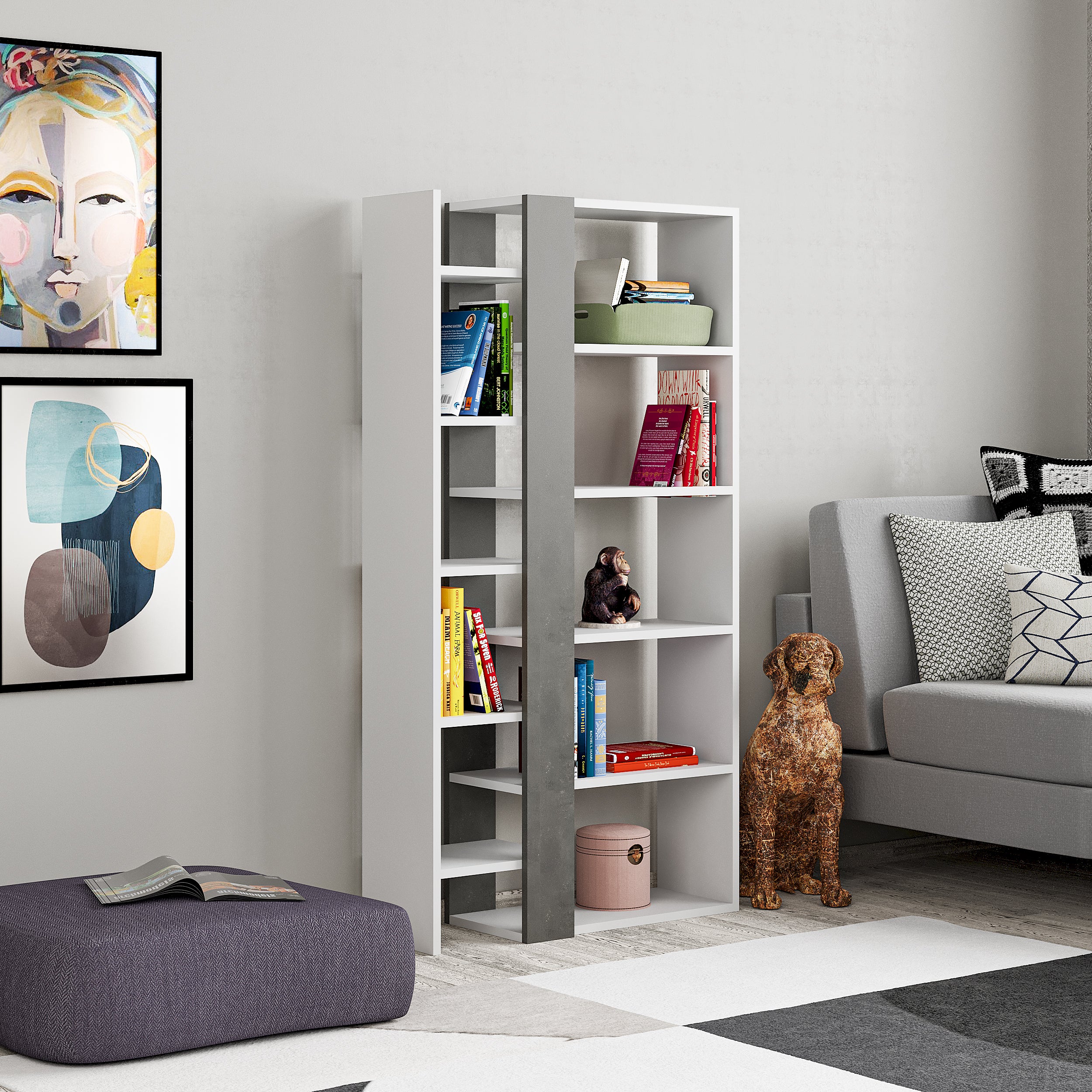 Lift Modern Bookcase Display Unit Tall 150.5cm - Decortie