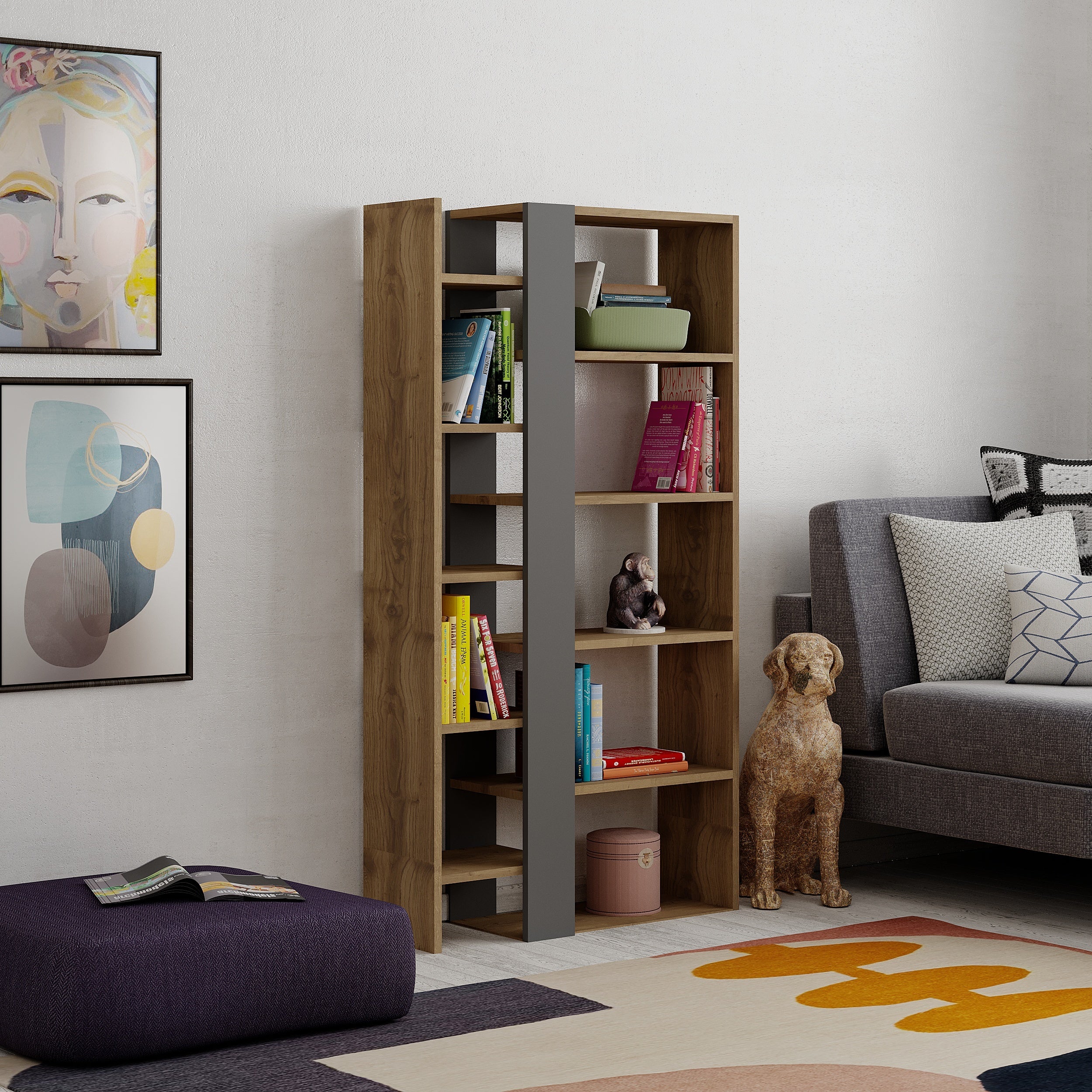 Lift Modern Bookcase Display Unit Tall 150.5cm - Decortie