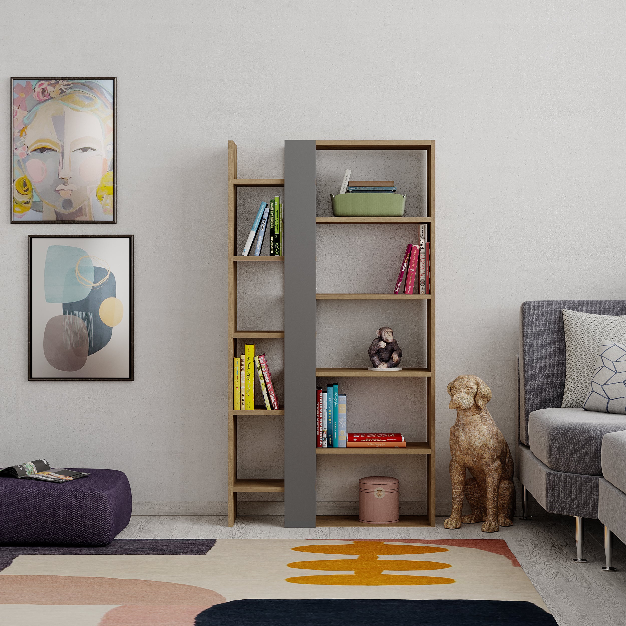 Lift Modern Bookcase Display Unit Tall 150.5cm - Decortie