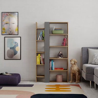 Lift Modern Bookcase Display Unit Tall 150.5cm in Hitit,Anthracite