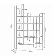 Manco Modern Bookcase Display Unit Room Separator Tall 188cm - Decortie