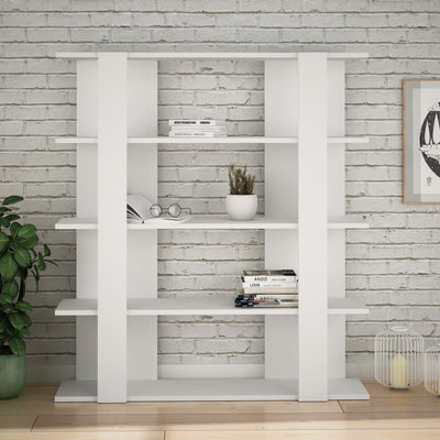 Tita Modern Bookcase Display Unit Medium 122cm in White