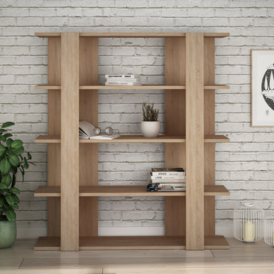 Tita Modern Bookcase Display Unit Medium 122cm in Oak