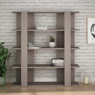 Tita Modern Bookcase Display Unit Medium 122cm in Light Mocha
