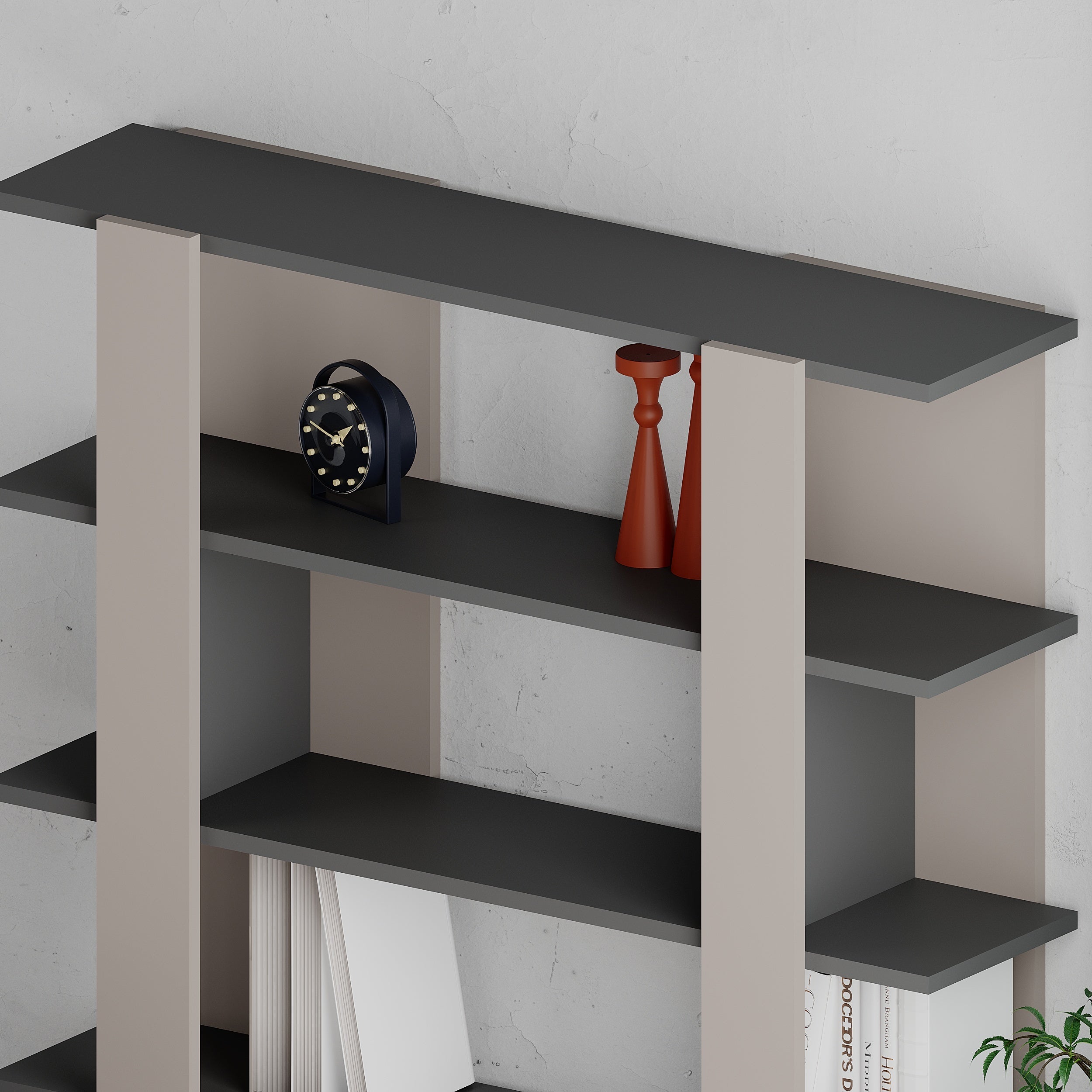Tita Modern Bookcase Display Unit Medium 122cm - Decortie