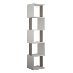 Piri Modern Bookcase Display Unit Tall 161cm – Light Mocha,White