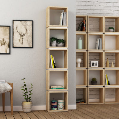 Multi Modern Bookcase Display Unit Tall 167cm in Oak,White