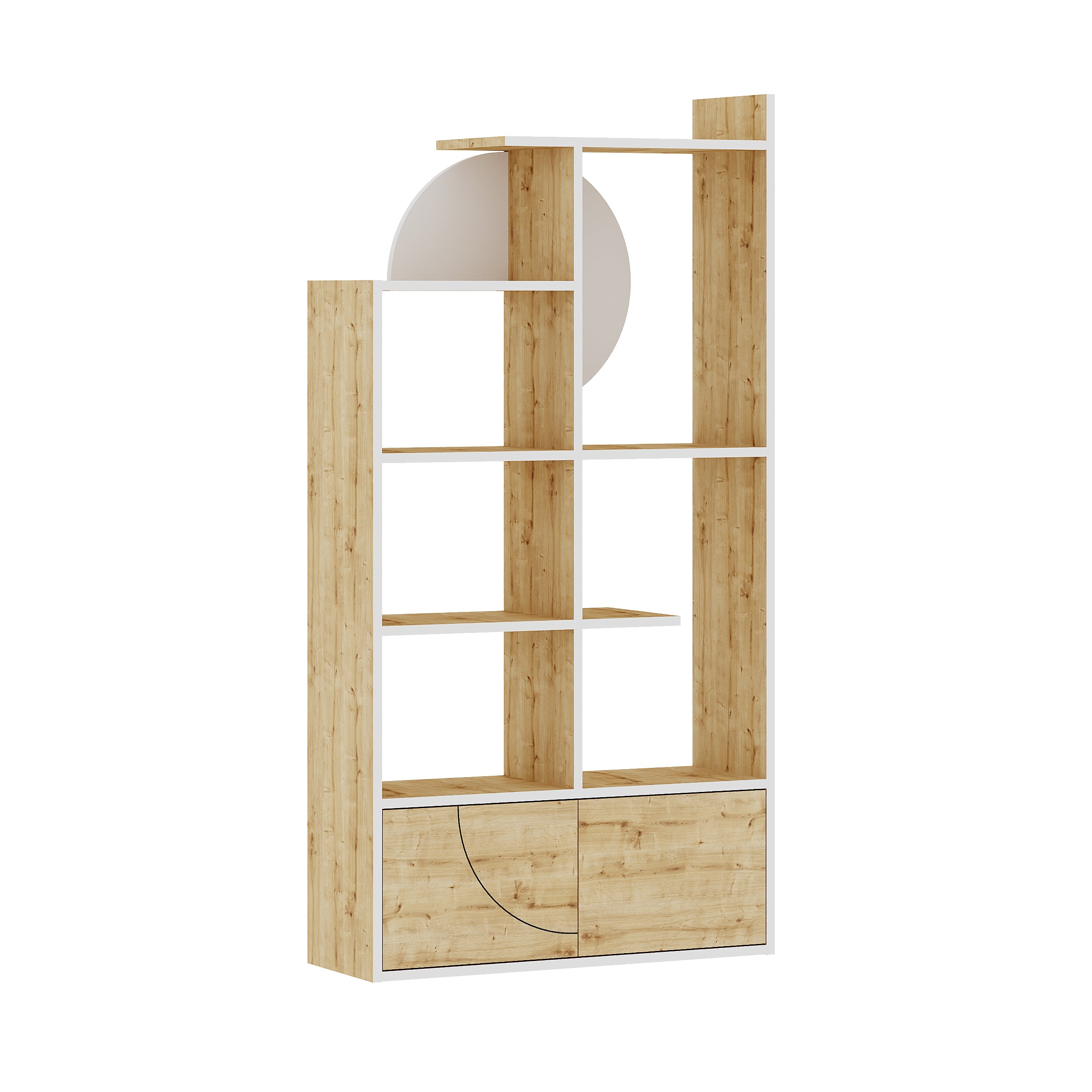 Half Modern Bookcase Display Unit Tall 165cm - Decortie