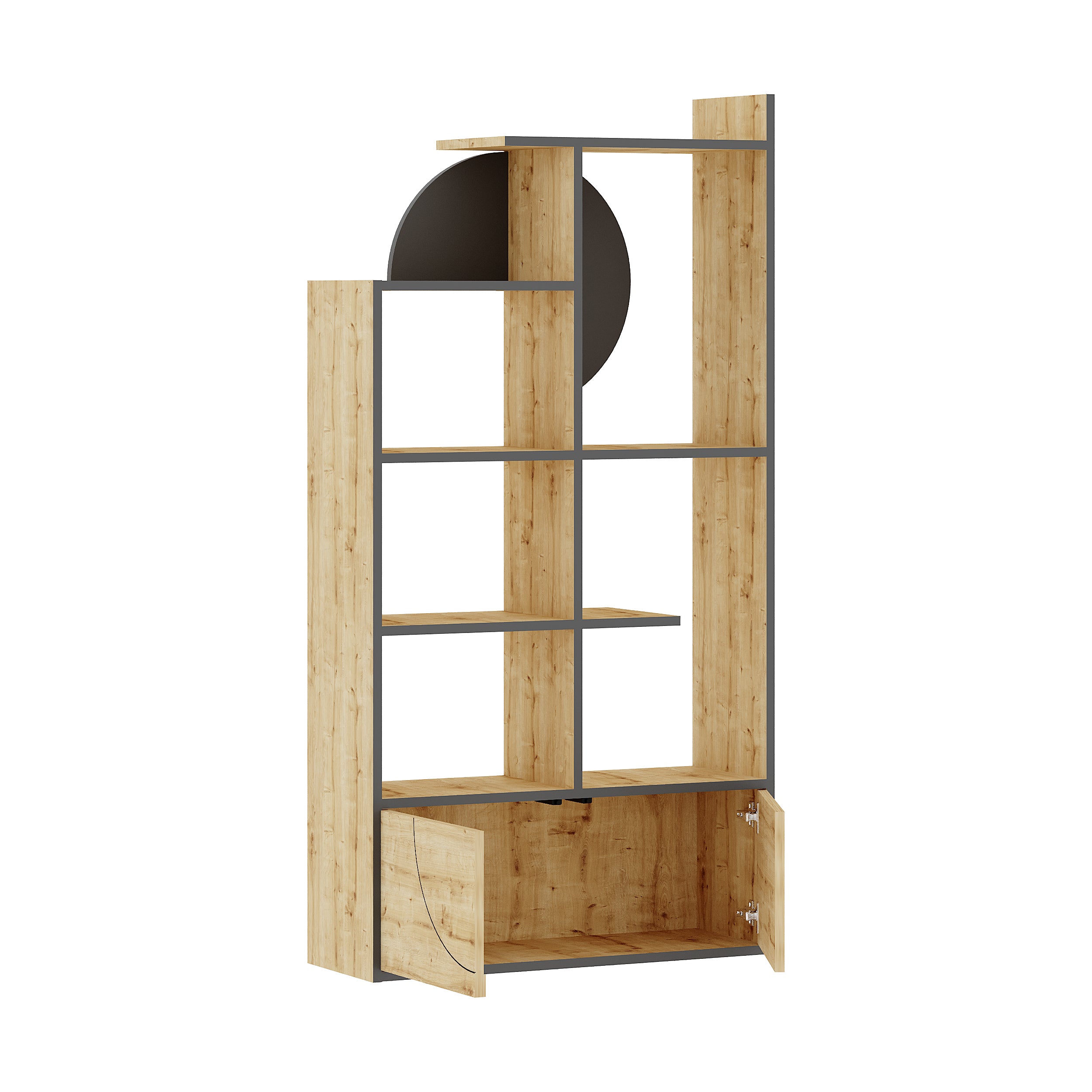Half Modern Bookcase Display Unit Tall 165cm - Decortie