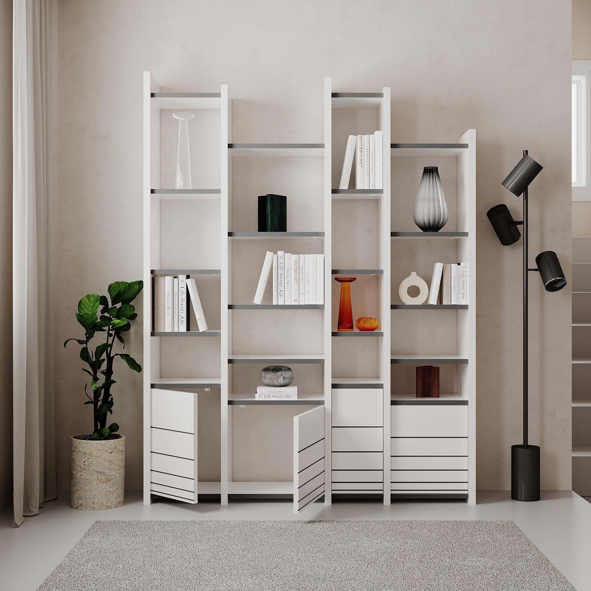 Arya Modern Bookcase Display Unit Room Separator - Decortie